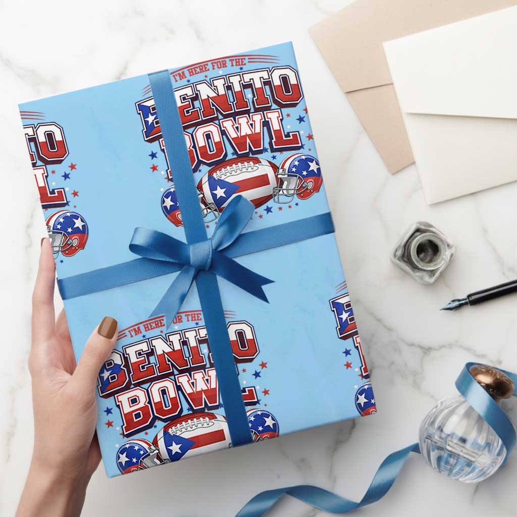 I’m Here for the Benito Bowl Wrapping Paper Roll Funny Music Fan Football Game Day TS02 Light Blue Print Your Wear