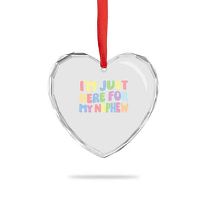 Im Just Here For My Nephew Heart Crystal Glass Ornament Gift For Aunt From Nephew TS10 Print Your Wear