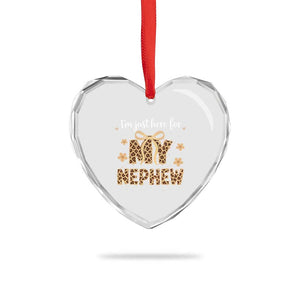 Im Just Here For My Nephew Heart Crystal Glass Ornament Gift For Aunt From Nephew Leopard TS10 Print Your Wear