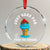 I'm Just Here For The Free Ice Cream Crystal Glass Ornament Funny Cruise Summer Vacation TS10 Transparent Glass 3'' Circle Print Your Wear