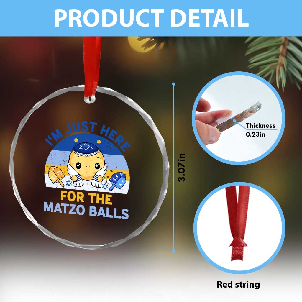 Im Just Here For The Matzo Balls Crystal Glass Ornament Funny Jewish Holiday Gift TS12 Print Your Wear