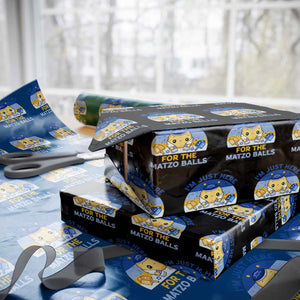 Im Just Here For The Matzo Balls Wrapping Paper Roll Funny Jewish Holiday Gift TS12 Black Print Your Wear