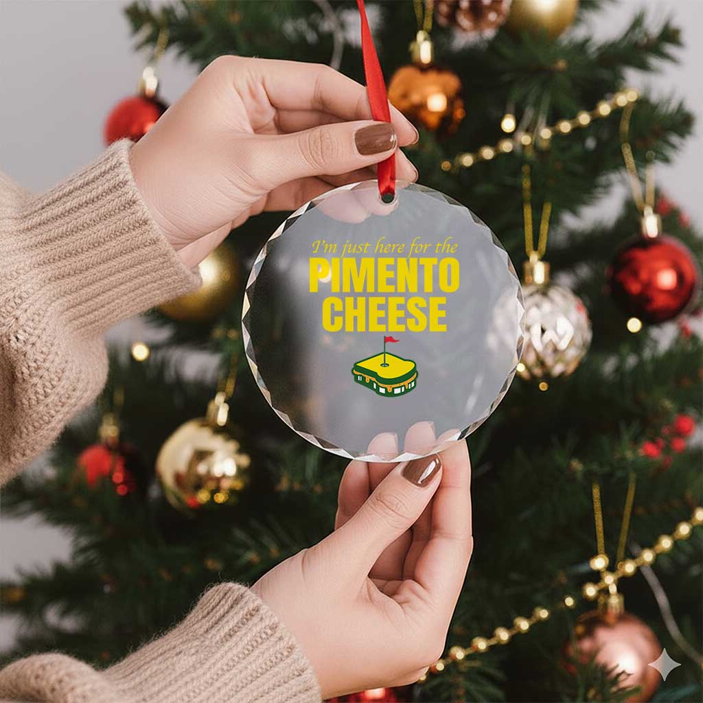 I'm Just Here For The Pimento Cheese Crystal Glass Ornament Funny Golf Foodie TS11 Print Your Wear