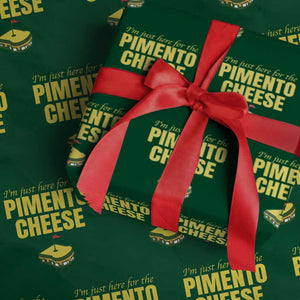 I'm Just Here For The Pimento Cheese Wrapping Paper Roll Funny Golf Foodie TS11 Green Print Your Wear