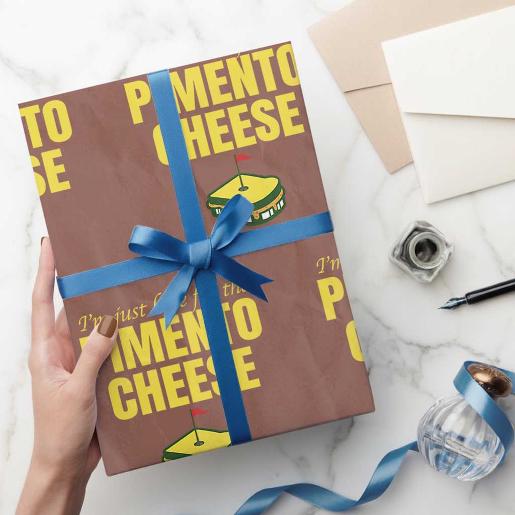 I'm Just Here For The Pimento Cheese Wrapping Paper Roll Funny Golf Foodie TS11 Mocha Print Your Wear