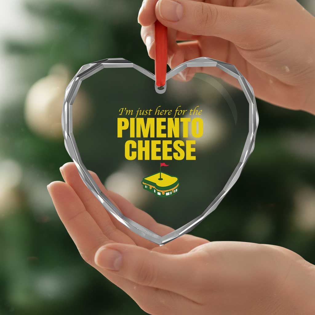 I'm Just Here For The Pimento Cheese Heart Crystal Glass Ornament Funny Golf Foodie TS11 Print Your Wear