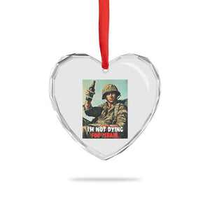 I’m Not Dying For Israel America First Veteran Heart Crystal Glass Ornament Anti Foreign War Military Statement TS02 Print Your Wear