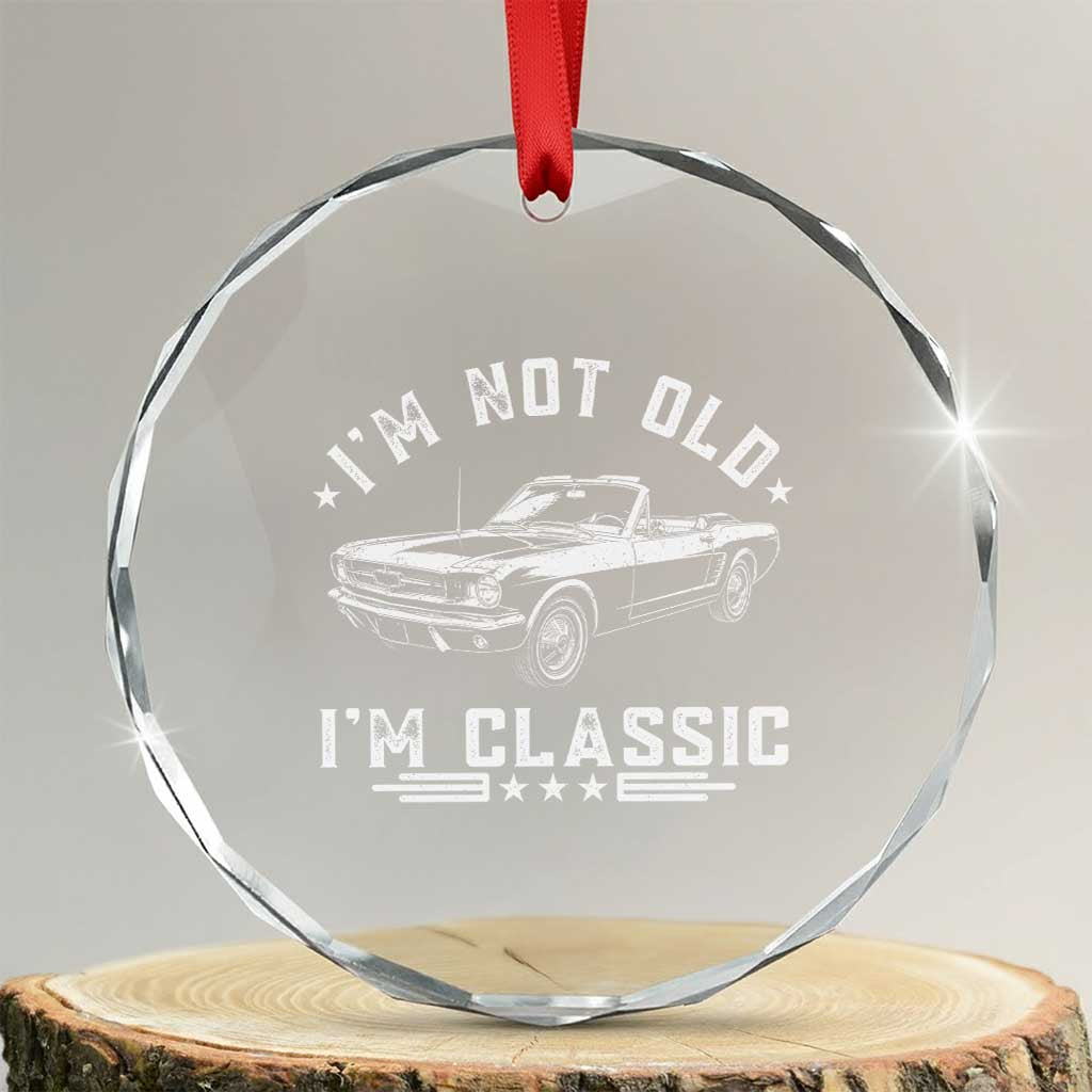 I'm Not Old I'm Classic Crystal Glass Ornament Vintage 1963 Classic Sports Car TS14 Transparent Glass 3'' Circle Print Your Wear