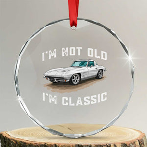 I'm Not Old I'm Classic Crystal Glass Ornament Vintage 1963 Sports Car Retro Americana