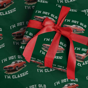 I'm Not Old I'm Classic Wrapping Paper Roll Vintage 1970 Mercury Cougar Hardtop Classic Car Enthusiast