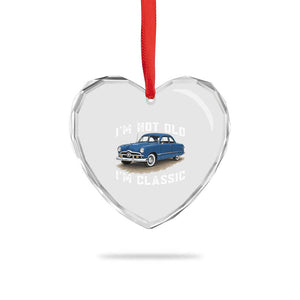 I'm Not Old I'm Classic Heart Crystal Glass Ornament Vintage 1949 Classic American Coupe Car