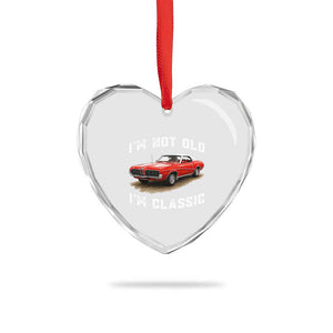 I'm Not Old I'm Classic Heart Crystal Glass Ornament Vintage 1970 Mercury Cougar Hardtop Classic Car Enthusiast