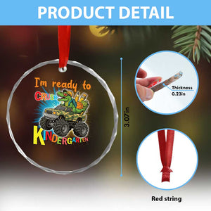 Im Ready To Crush Kindergarten Crystal Glass Ornament Dinosaur Driving Truck Gift TS12 Print Your Wear