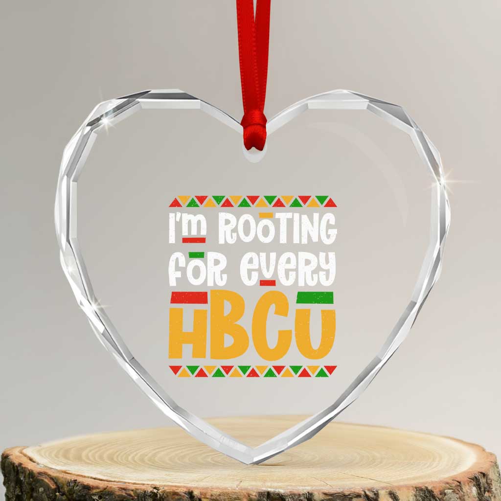 I’m Rooting for Every HBCU Heart Crystal Glass Ornament Black Pride Support Alumni Students Culture Lovers TS02 Transparent Glass 3'' Heart Print Your Wear