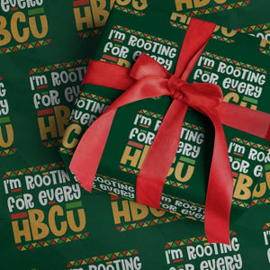 I’m Rooting for Every HBCU Wrapping Paper Roll Black Pride Support Alumni Students Culture Lovers TS02 Green Print Your Wear
