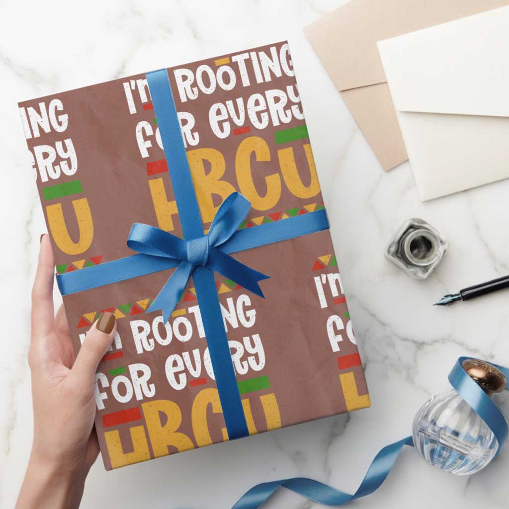 I’m Rooting for Every HBCU Wrapping Paper Roll Black Pride Support Alumni Students Culture Lovers TS02 Mocha Print Your Wear