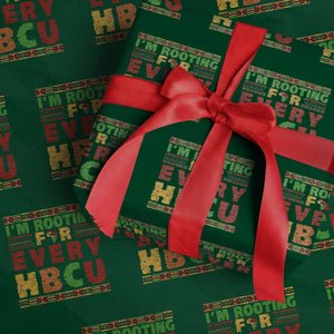 I’m Rooting for Every HBCU Wrapping Paper Roll Pan African Pride College Support Statement TS02 Green Print Your Wear