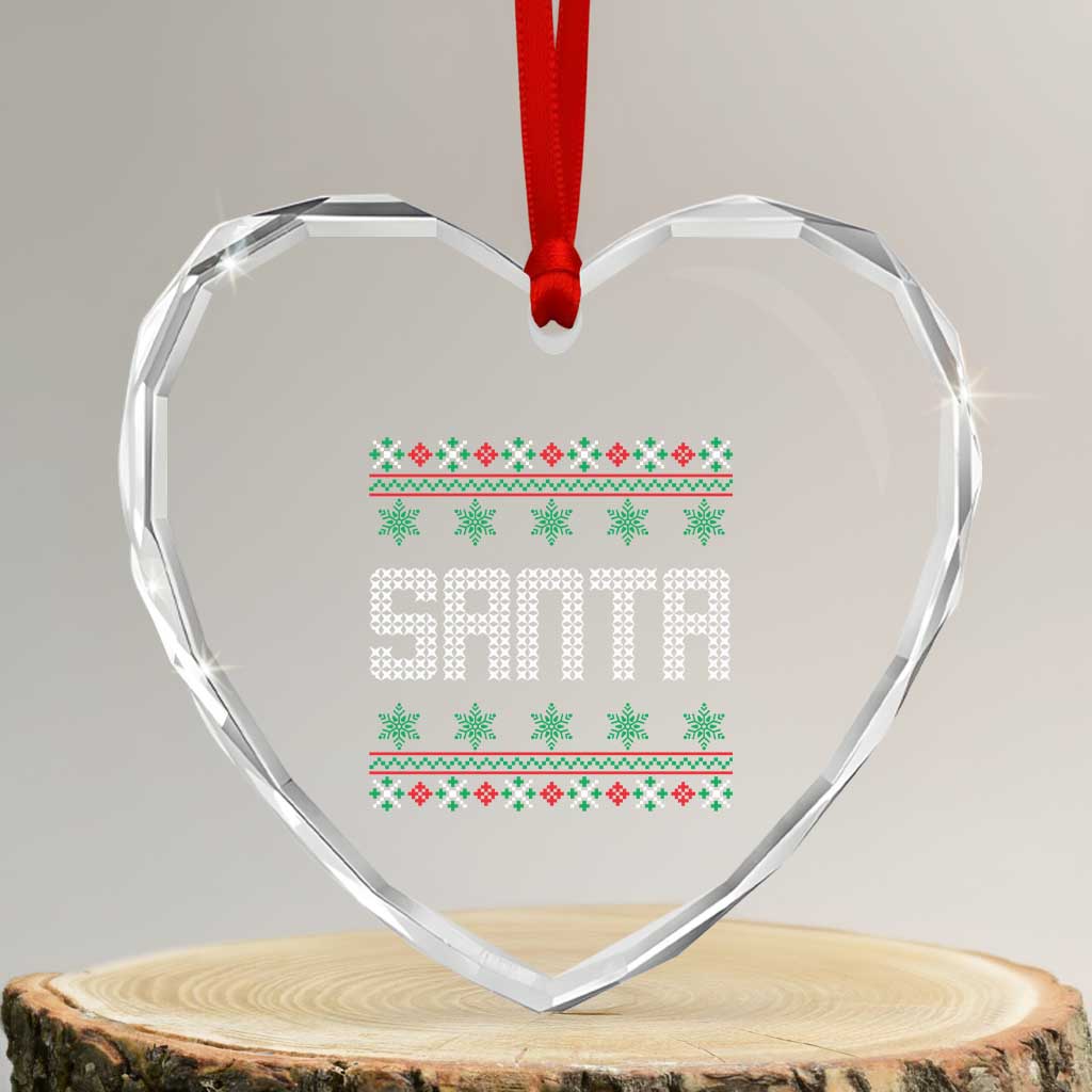 I'm So Good Santa Came Twice Santa Heart Crystal Glass Ornament Funny Ugly Matching Couple Christmas Outfit Pajama TS10 Transparent Glass 3'' Heart Print Your Wear