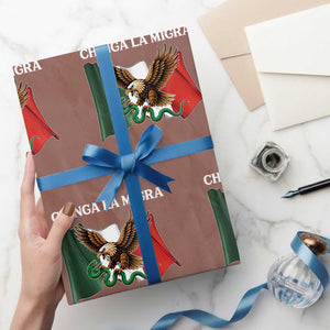 Immigration Rights Protest Wrapping Paper Roll Chinga La Migra Anti Fascism TS14 Mocha Print Your Wear