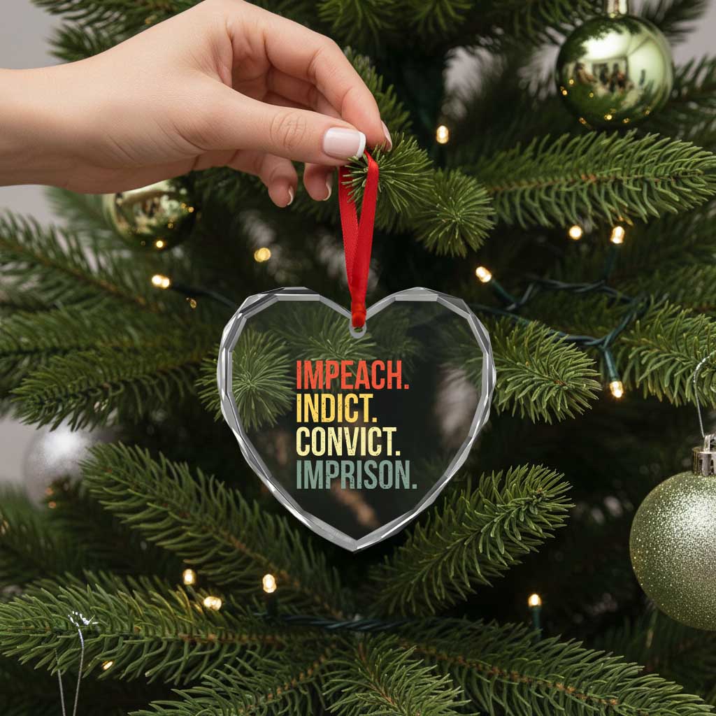 Impeach Indict Convict Imprison Heart Crystal Glass Ornament Subtle FDT TS10 Print Your Wear