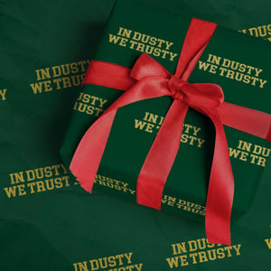 In Dusty We Trusty Wrapping Paper Roll Michigan State Basketball Quote TS11 Green Print Your Wear