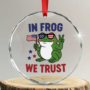 In Frog We Trust Crystal Glass Ornament Patriotic Portland Frogs Protest TS02 Transparent Glass 3'' Circle Print Your Wear