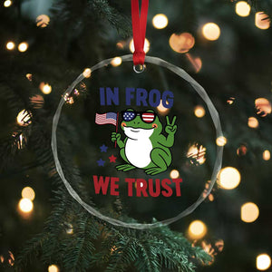 In Frog We Trust Crystal Glass Ornament Patriotic Portland Frogs Protest TS02 Print Your Wear