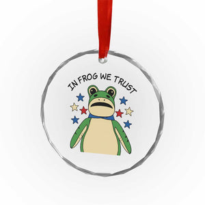 In Frog We Trust Crystal Glass Ornament Patriotic Portland Frogs Protest American Flag TS02 Print Your Wear