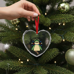In Frog We Trust Heart Crystal Glass Ornament Patriotic Portland Frogs Protest American Flag TS02 Print Your Wear