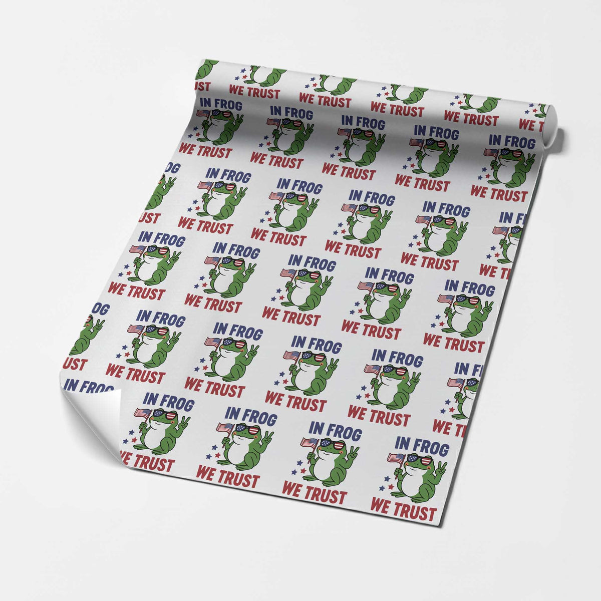 In Frog We Trust Wrapping Paper Roll Patriotic Portland Frogs Protest TS02 White Print Your Wear