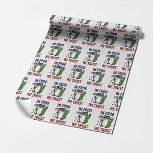 In Frog We Trust Wrapping Paper Roll Patriotic Portland Frogs Protest TS02 White Print Your Wear