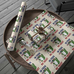 In Frog We Trust Wrapping Paper Roll Patriotic Portland Frogs Protest TS02 Beige Print Your Wear