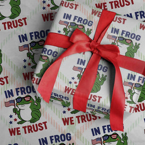 In Frog We Trust Wrapping Paper Roll Patriotic Portland Frogs Protest TS02 Christmas Plaid Print Your Wear