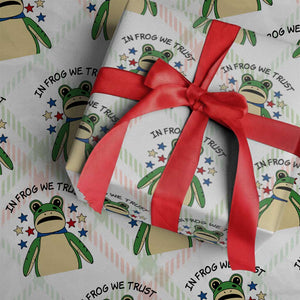 In Frog We Trust Wrapping Paper Roll Patriotic Portland Frogs Protest American Flag TS02 Christmas Plaid Print Your Wear