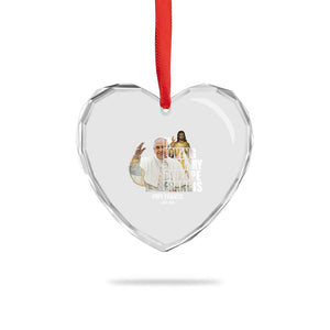 In Loving Memory of Pope Francis Heart Crystal Glass Ornament Viva il Papa 1936-2025 TS02 Print Your Wear