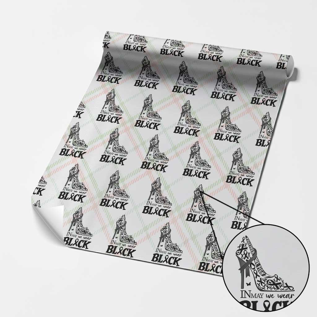 In May We Wear Black Wrapping Paper Roll Skin Cancer Support Gift For Her TS12 Christmas Plaid Print Your Wear