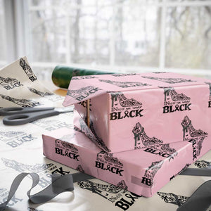 In May We Wear Black Wrapping Paper Roll Skin Cancer Support Gift For Her TS12 Light Pink Print Your Wear