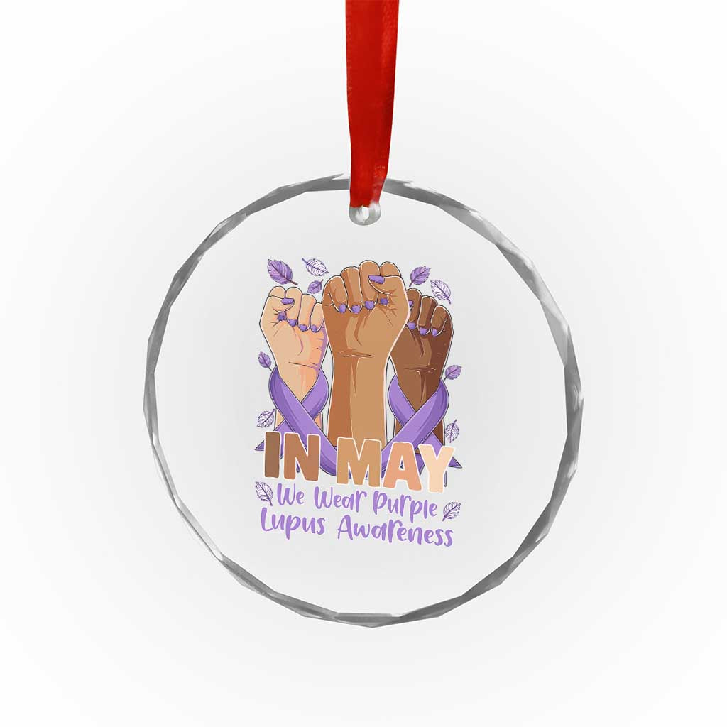 In May We Wear Purple Lupus Awareness Crystal Glass Ornament Purple Ribbon TS10 Print Your Wear
