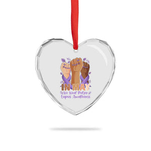 In May We Wear Purple Lupus Awareness Heart Crystal Glass Ornament Purple Ribbon TS10 Print Your Wear