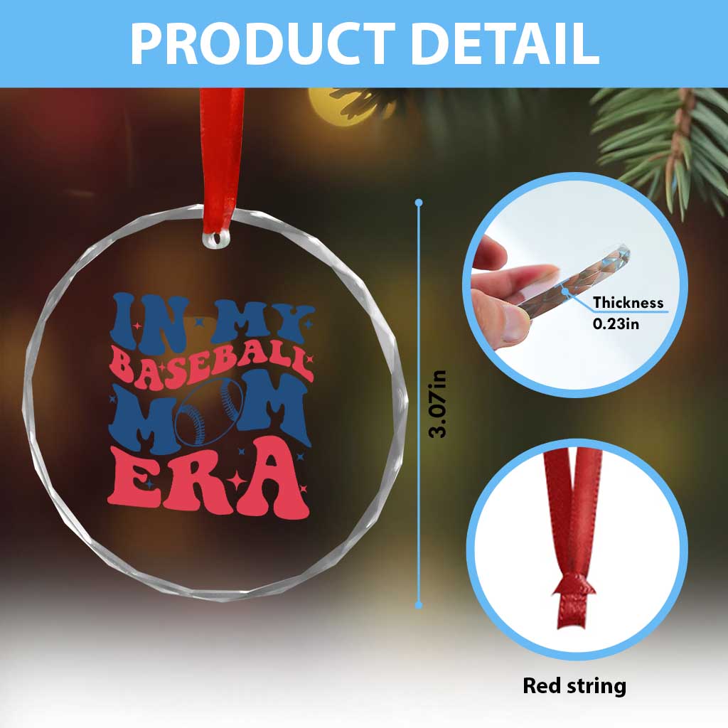 In My Baseball Mom Era Crystal Glass Ornament Game Day Sports Mom TS12 Print Your Wear