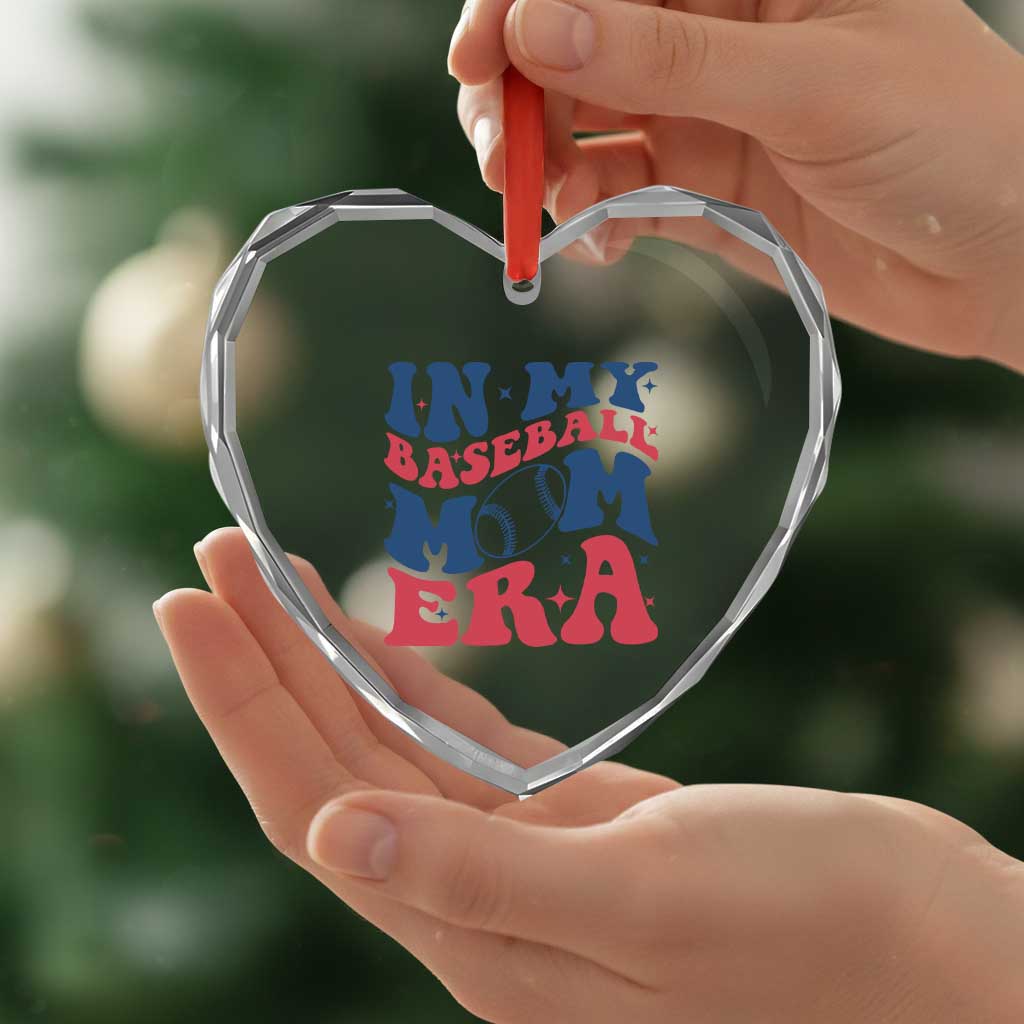 In My Baseball Mom Era Heart Crystal Glass Ornament Game Day Sports Mom TS12 Print Your Wear
