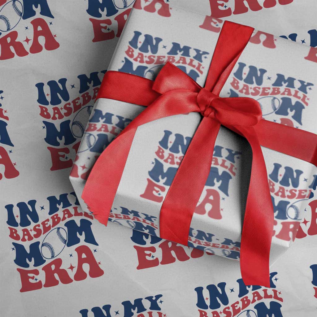 In My Baseball Mom Era Wrapping Paper Roll Game Day Sports Mom TS12 White Print Your Wear