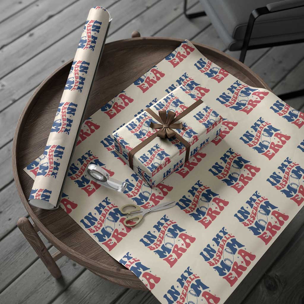 In My Baseball Mom Era Wrapping Paper Roll Game Day Sports Mom TS12 Beige Print Your Wear