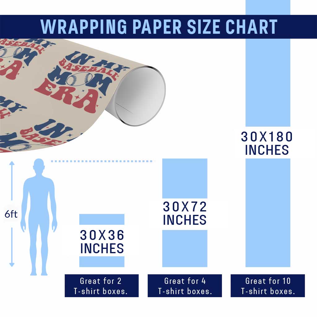 In My Baseball Mom Era Wrapping Paper Roll Game Day Sports Mom TS12 Print Your Wear