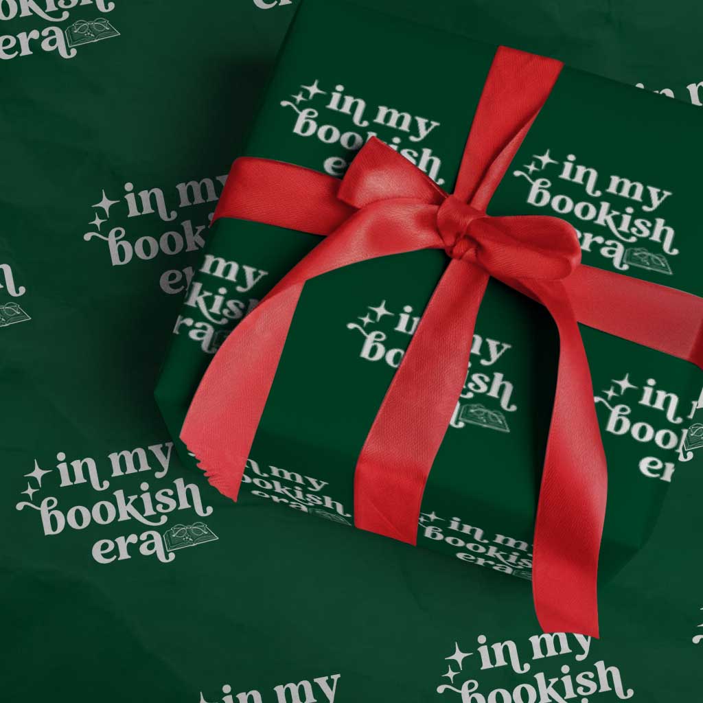 In My Bookish Era Reading Gift Wrapping Paper Roll Book Lover TS12 Green Print Your Wear