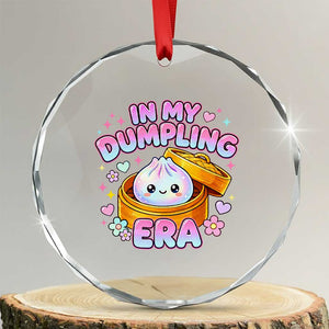 In My Dumpling Era Kawaii Pastel Graphic Crystal Glass Ornament Retro Groovy Glitter Bao Steamer Basket