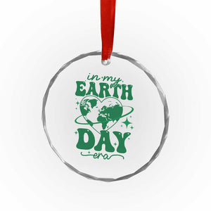 In My Earth Day Era Crystal Glass Ornament Cute Groovy Planet Heart TS02 Print Your Wear