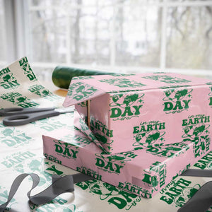 In My Earth Day Era Wrapping Paper Roll Cute Groovy Planet Heart TS02 Light Pink Print Your Wear
