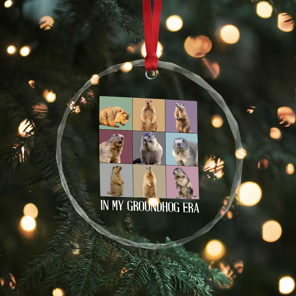 In My Groundhog Era Crystal Glass Ornament Funny Woodchuck TS02 Print Your Wear