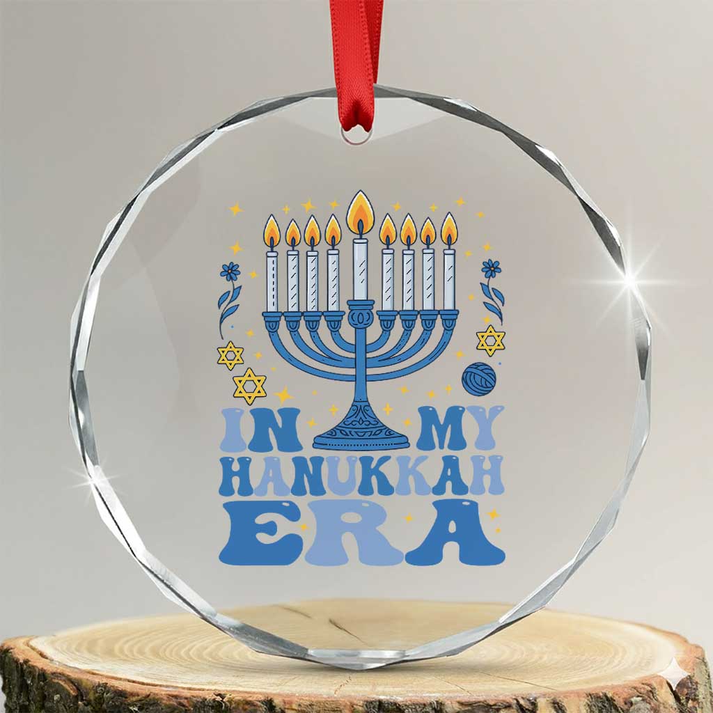 In My Hanukkah Era Crystal Glass Ornament Festival Of Lights Gift TS12 Transparent Glass 3'' Circle Print Your Wear
